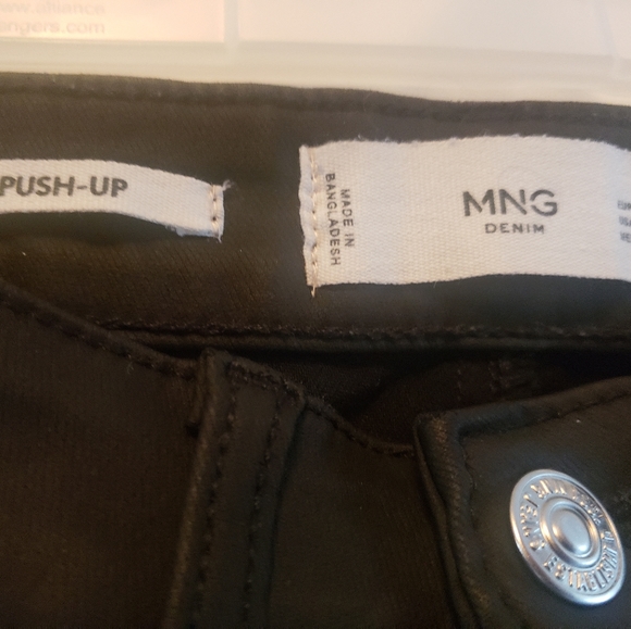 MNG high rise, black, waxed, skinny jeans - Picture 2 of 5